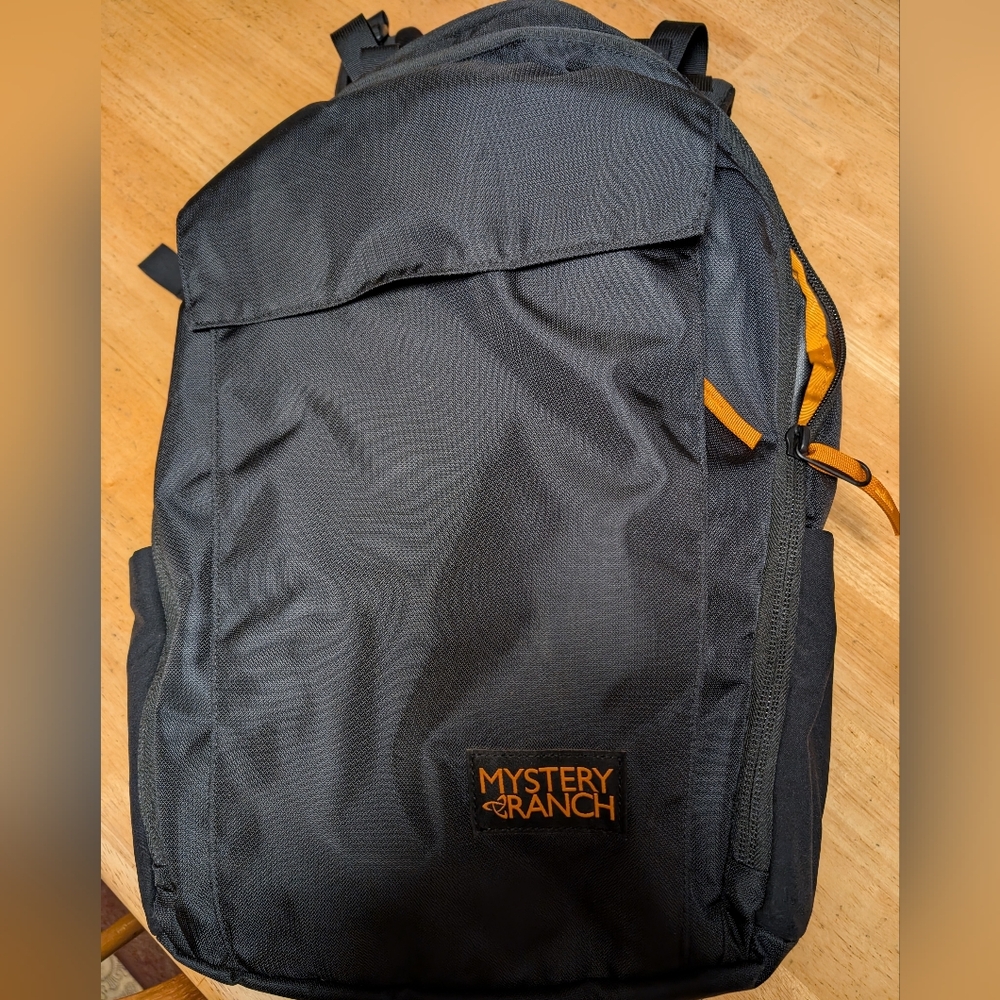 MYSTERY RANCH District 24 Black and Orange Backpack